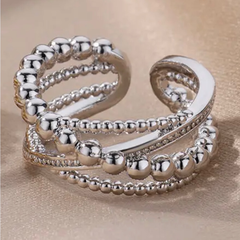Twisted Bead Adjustable Ring